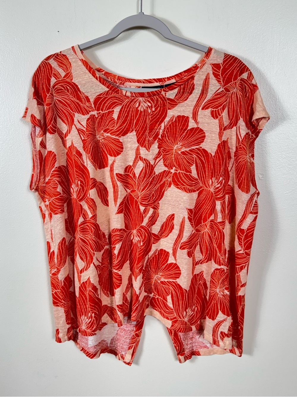 Tahari Womens 100% Linen Blouse Top XXL Beach Coastal Euro Summer Bohemian